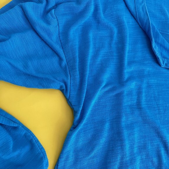 American Eagle Top with Bottom Front Tie and Convertible Sleeves, Light Blue, M - Picture 5 of 12